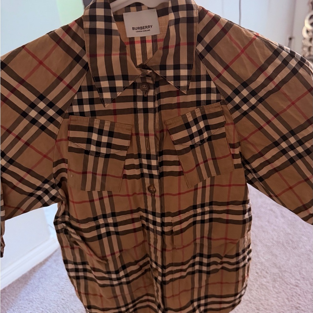 Burberry Kids Plaid Dress - Tan and Black